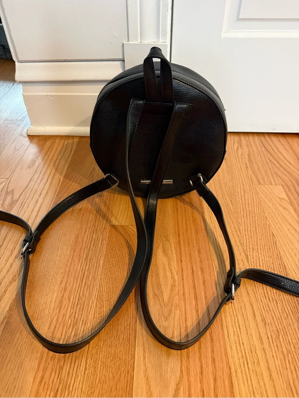 Steve Madden Black Mini Circular Backpack Purse